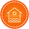 Basement and crawlspace water damage icon